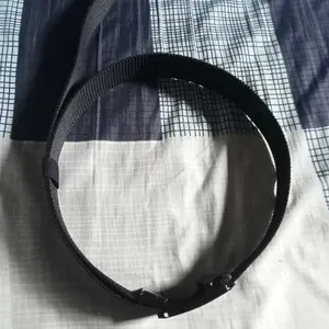 Ikat Pinggang Pria Dan Wanita Nylon Kepala Besi Stainles Oval Polos Gesper Elegan