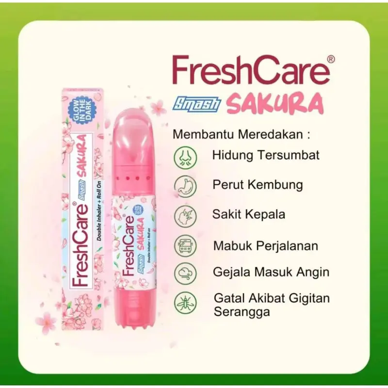 FreshCare Smash Sakura Roll On Double Inhaler Pink, Glow In The Dark ...