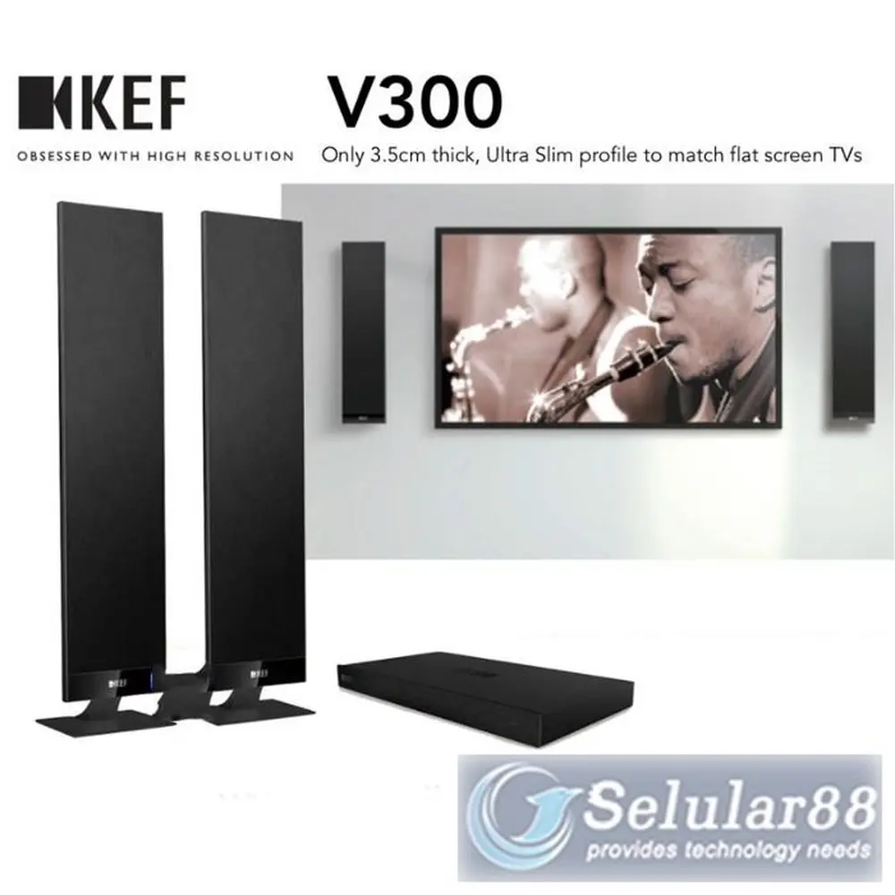 KEF V300 Ultra Slim Speaker Smart TV Home Theater Audio Sound System