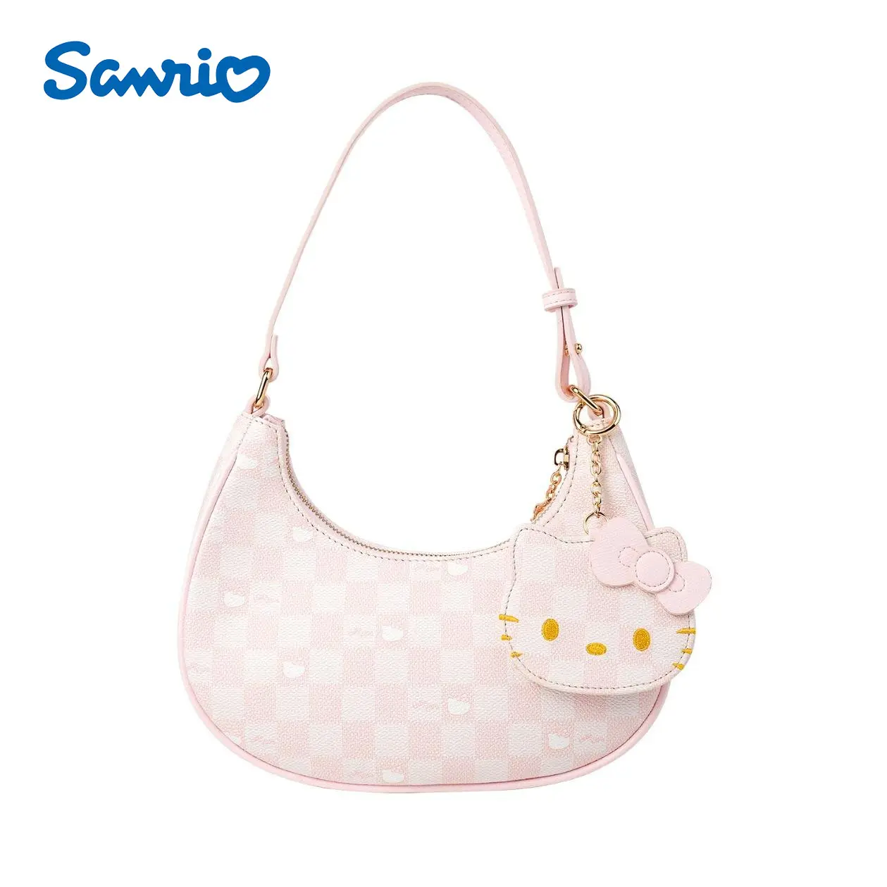 Túi Kẹp Nách Hello Kitty, Sanrio, Thiết Kế Dễ Thương, Túi Xách Hoạt Hình Cô Gái, Túi Đeo Vai Thanh Lịch, Túi Đeo Hình Lưỡi Liềm