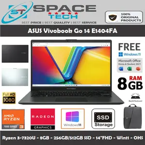 ASUS Vivobook Go 14 E1404FA Ryzen 3-7320U 8GB 512GB SSD 14"FHD W11 OHS