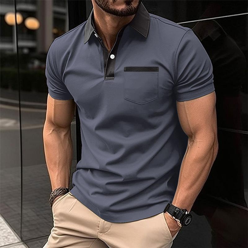 Product Introduction of Summer popular European and American men's casual sports short-sleeved lapel polo shirt 5
