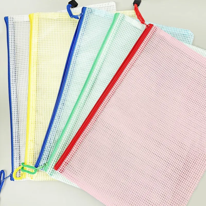 Map Zipper Mesh Transparan Serbaguna A4 A5 A6 – Tas Dompet Dokumen Jaring Plastik Waterproof , Tas Restleting penyimpanan buku berkas kantor , peralatan rumah tangga  BB