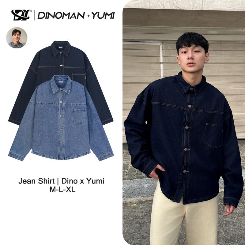  Độc Quyền Thành Đơn Giản  Áo Khoác Jean Cúc Kim Loại DINOMAN Dài Tay Chất Liệu Jean Mềm Cao Cấp Trẻ Trung Unisex Dễ Phối Đồ - SM023TĐG 
