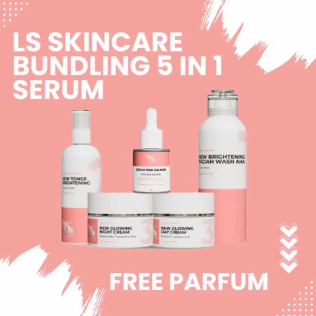 LS SKINCARE New 5 item Bundling Perawatan Wajah New Brightening Booster Glow Up Dalam 7 Hari
