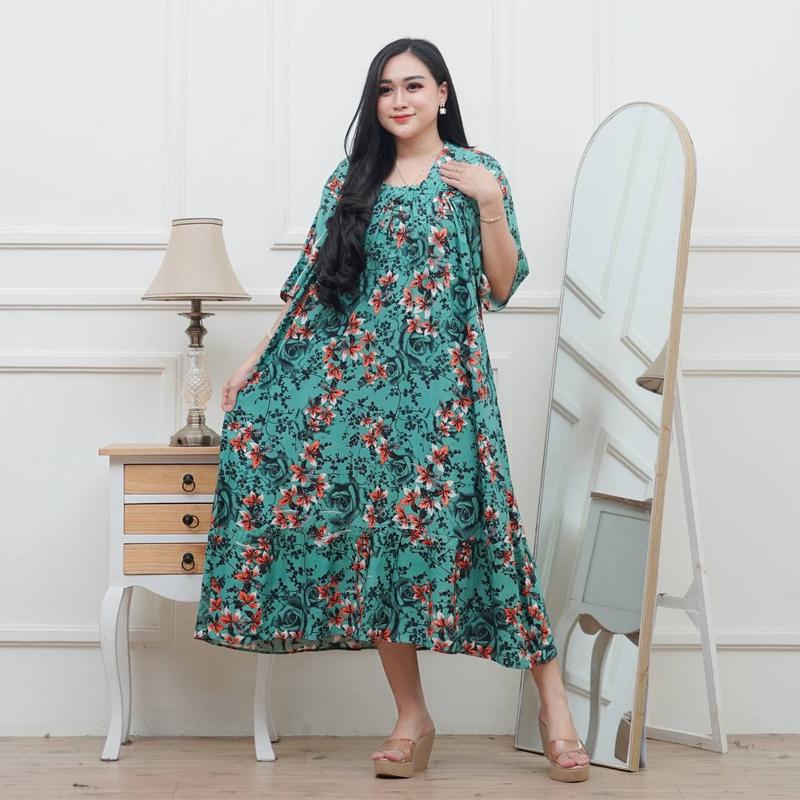 Daster Wanita Fuji Aliyaa Jumbo Motif Bunga Daster Fuji Karet Nyaman remaja 4