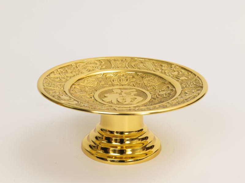 Dĩa Trái Cây Chữ Phúc Cao 8.5cm 9.6cm x Rộng 18.7cm 20cm Nặng 700g 2 Mẫu hoa văn Bằng Đồng dùng Trong Thờ Cúng Thương Hiệu Thuận Phát Bảo Hành 5 Năm