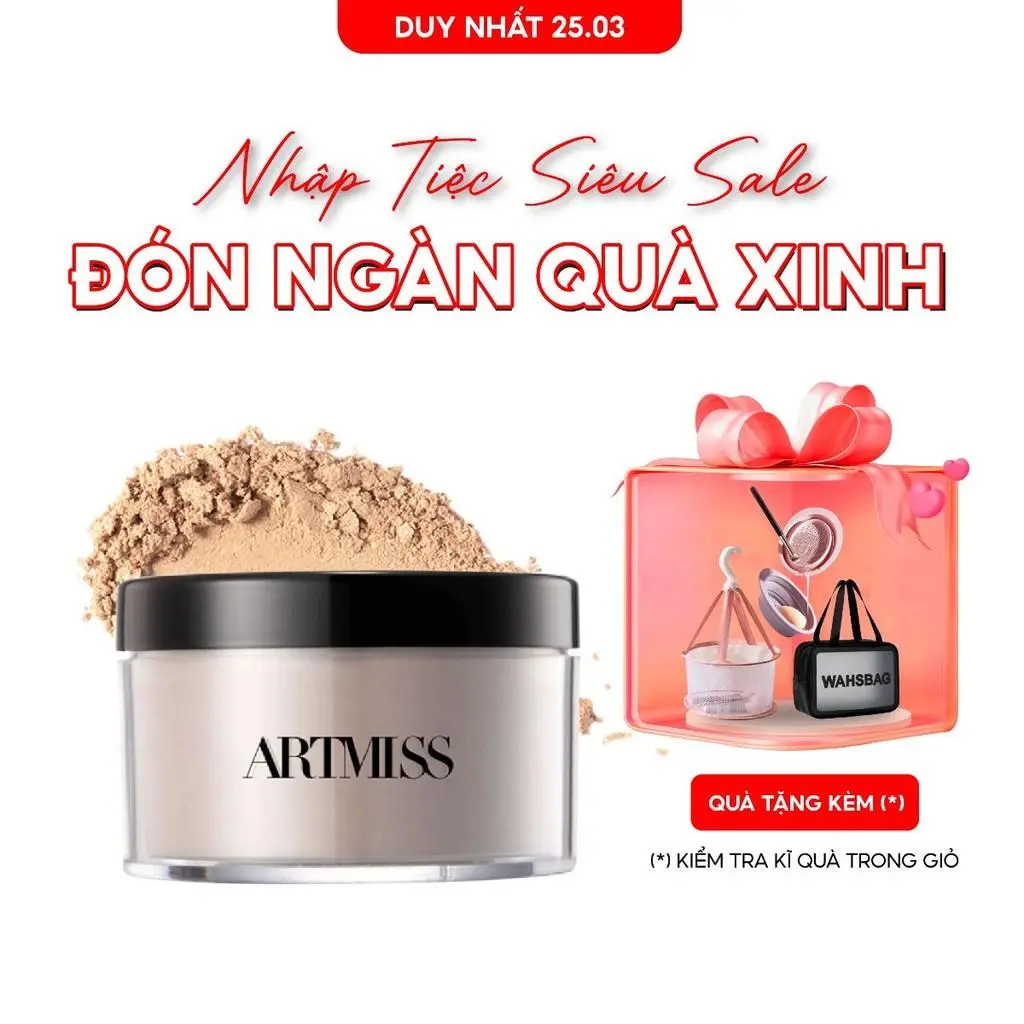 Phấn phủ ARTMISS TRANSPARENT MATTE POWDER kiểm soát dầu nhờn giúp giữ nền lâu trôi 30g Cosmetic Mỹ Phẩm