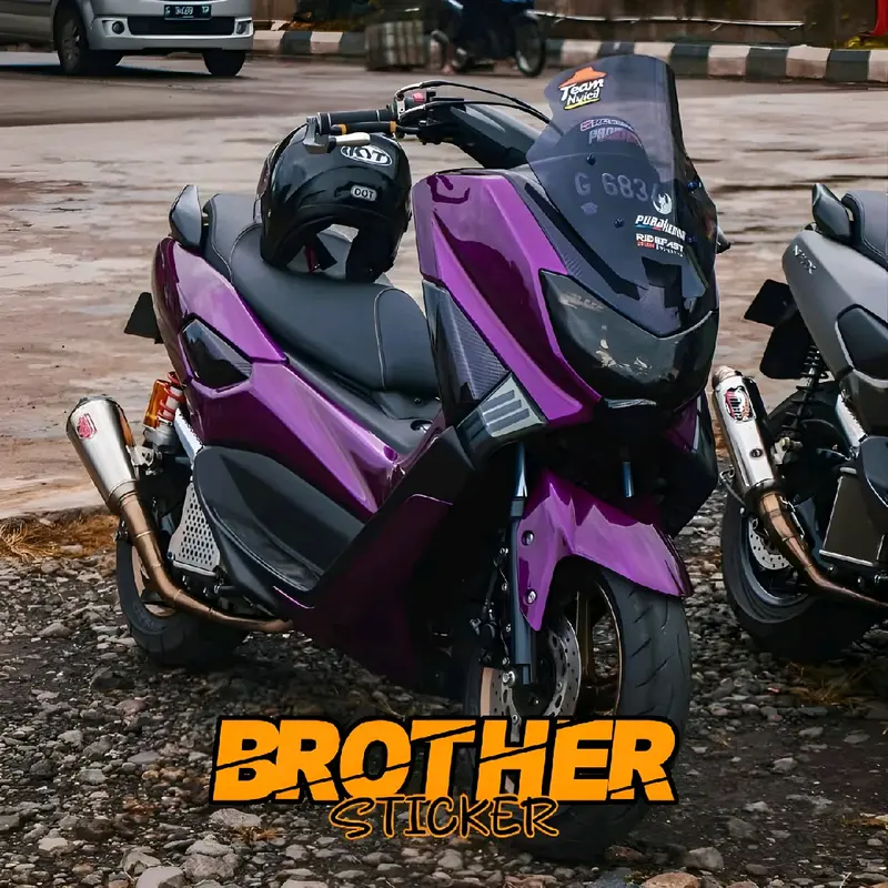 stiker skotlet ungu violet chrome mirror sticker ungu candy glossy metalik Motorcycle 2