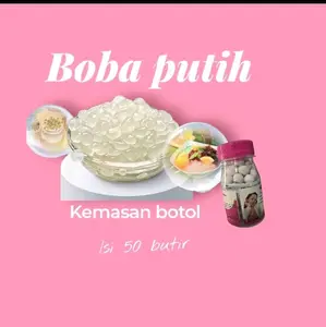 RatuAyu boba putih Reng bhinek Toping bouble jelly madura isi 60 butir kemasan botol Jahe Merah