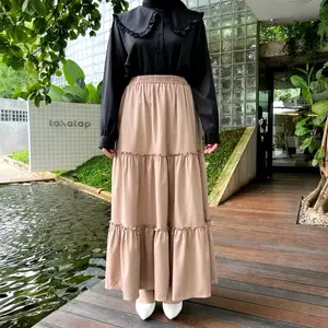Ruffle Skirt 3 susun / rok panjang wanita / skirt korean style / rok rempel wanita