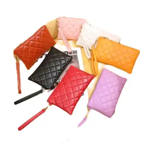 Dompet pouch hp dan uang bahan bordir Korean style wanita terbaru Kartu