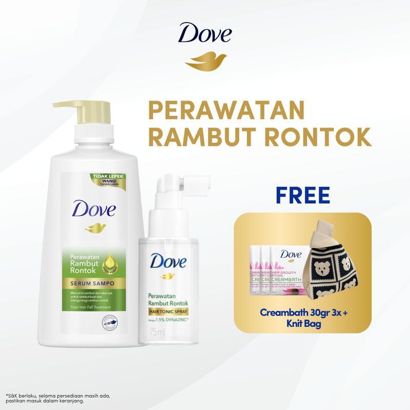[ FREE 3x Creambath 30g + Knit Bag] Dove Shampoo Perawatan Rambut ...