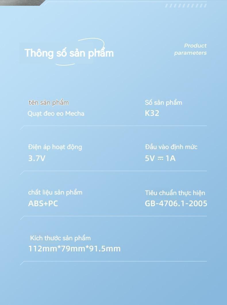 Product Introduction of Quạt treo cổ tay mới tại công trường xây dựng ngoài trời, quạt kẹp thắt lưng di động, quạt USB làm mát mùa hè mini tốc độ cao Phụ Kiện Phụ Kiện quat  deoco quat kiem sac du phong 20