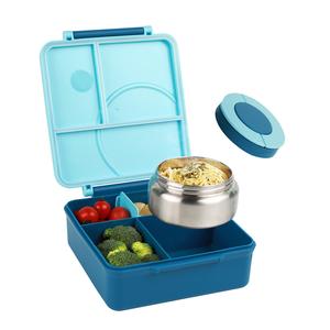 Lonchera Bento de 4 compartimentos con Thermo para sopa, 1 unidad, Contenedor para comida de lonchera a prueba de fugas, Lonchera portátil para casa oficina escuela