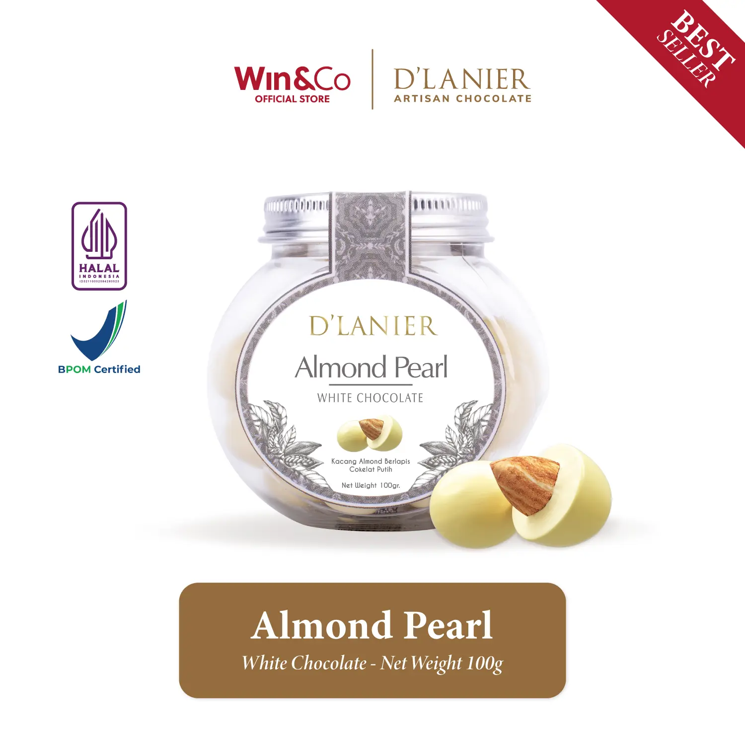 D'Lanier Almond Pearl with White Chocolate