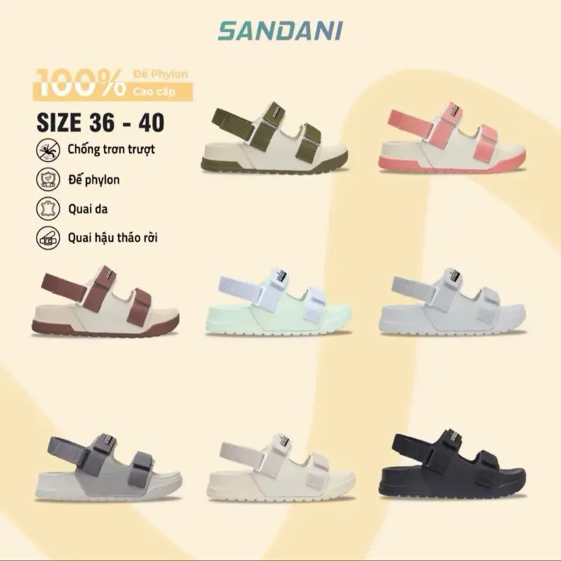 (Nên tăng lên 1 size) đủ màu sandan sandani đế bằng mũi tròn GiàY 0