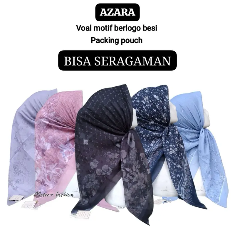 Kerudung segiempat motif azara ecer Seragam Muslim Jilbab
