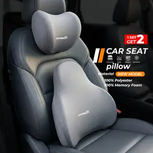 LEMBOOT Bantal Mobil Set | Sandaran Leher & Pinggang Memory Foam | Nyaman Berkendara Anti Pegal