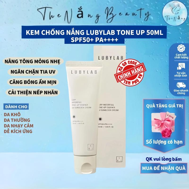 Kem Chống Nắng LUBYLAB SPF50+ PA++++ 50ml BE143 nâng tông mỏng nhẹ căng bóng sáng mịn TheNang
