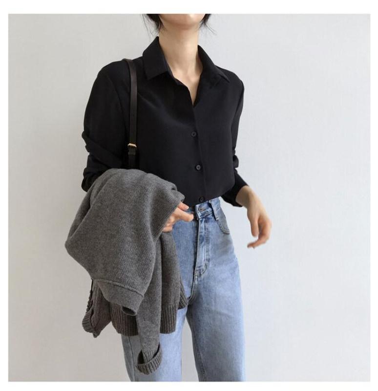 Product Introduction of Korean Style Plus Size Professional OL Shirt Women Casual All-match Loose and Thin Bottoming Shirtblouse Top 47