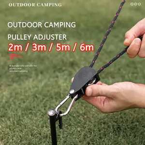 Katrol Guyline Stopper Buckle Carabiner Flysheet Tali Karabiner Tenda Terpal Camping Rope Rachet
