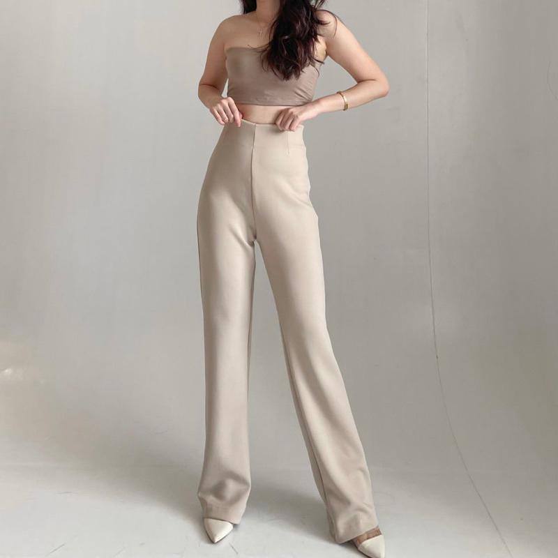 Gayanti - Evelyn Flare Pants Scuba - Highwaist Cutbray Pinggang Karet Premium Celana Fit 5