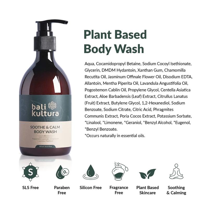 Bali Kultura Soothe & Calm Body Wash 300ml Sabun Mandi Kualitas Premium Membantu Mengobati Jerawat Punggung 6