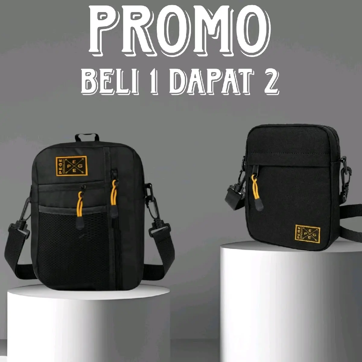 Tas Selempang PEGE Reiji Pria Wanita 3 Ruang Bonus Slingbag Gratis