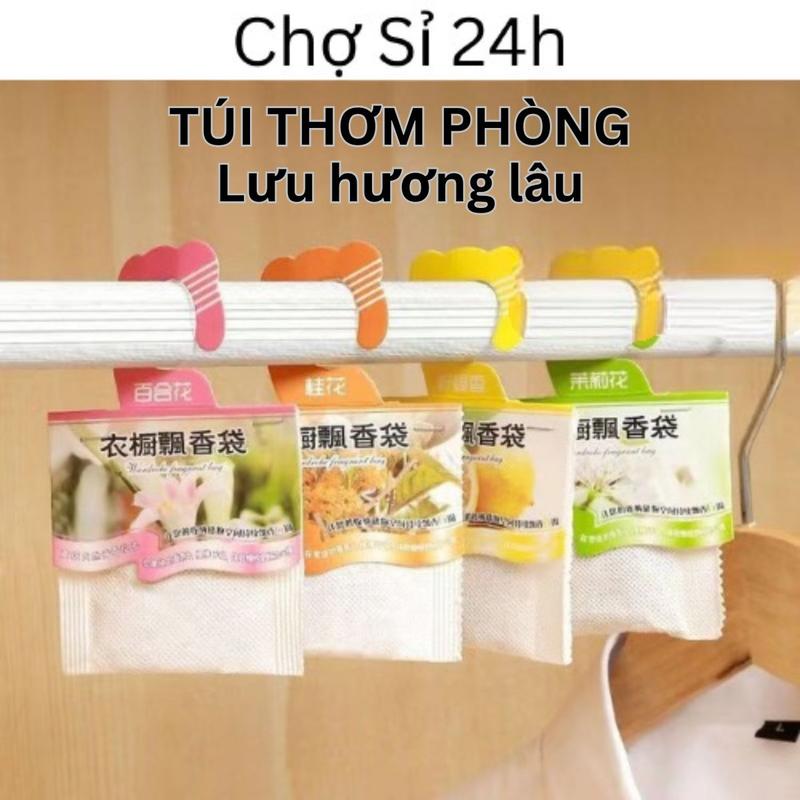  Túi thơm thảo mộc tinh dầu tự nhiên Túi thơm treo phòng tủ quần áo xe hơi hương Hoa Nhài Lavender Hoa Ly Chanh 
