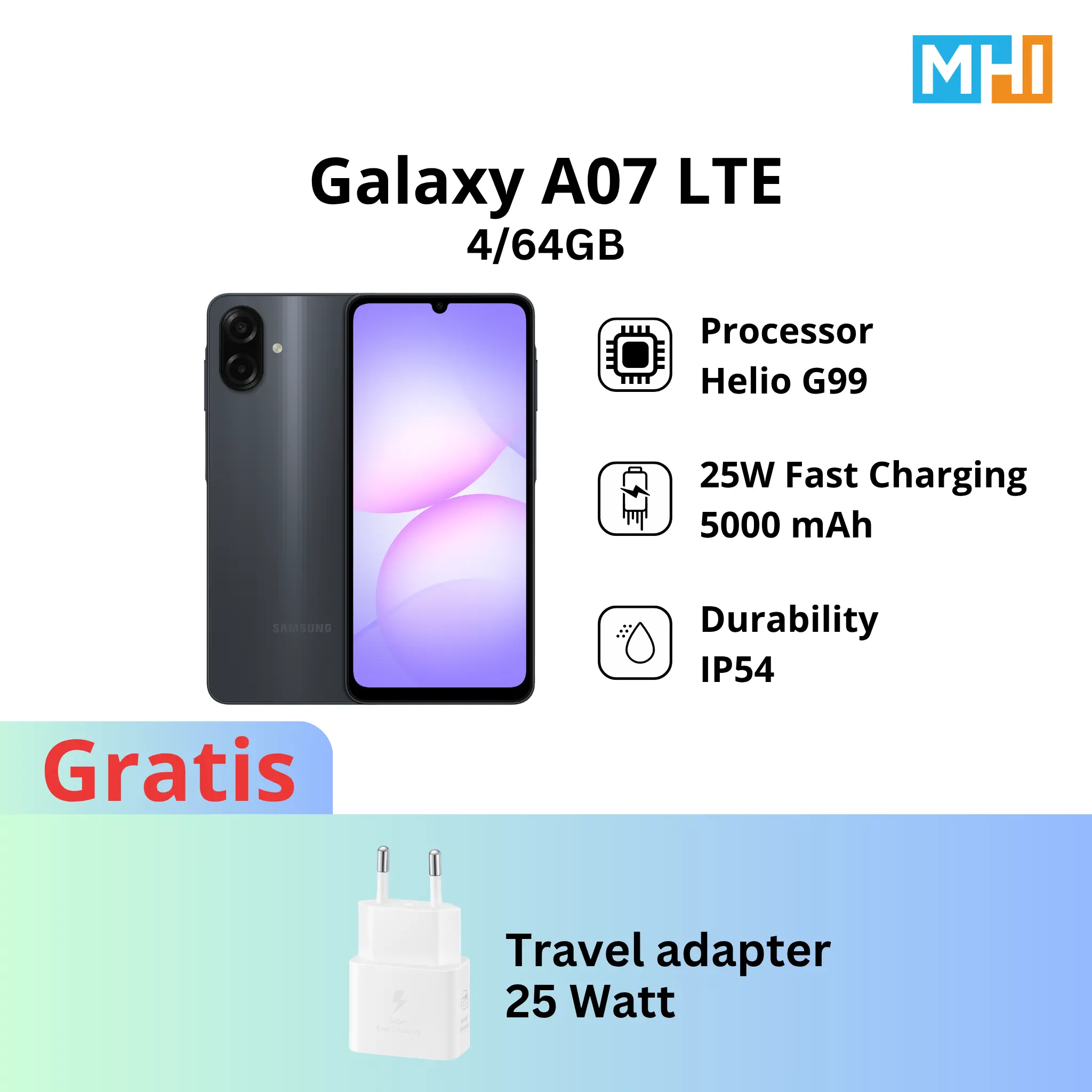 Samsung Galaxy A07 LTE 4/64GB 4/128GB 6/128GB 8/256GB dan A07 5G 6/128GB Original, Bergaransi Resmi