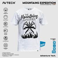 Gambar AVTECH - T-Shirt Kaos Pria Wanita Lengan Pendek Outdoor Casual Harian Cotton Combed - MOUNTAINS EXPEDITION - Putih, M dari Avtech Adventure Technology Kota Administrasi Jakarta Timur 3 Tokopedia