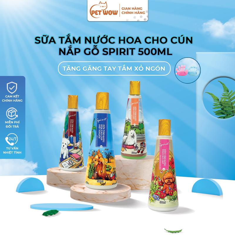   SET SPA VIP CHO CÚN  Sữa tắm hương nước hoa cho Chó Cún nắp gỗ Spirit 500ml - Thơm lâu - Mượt lông 