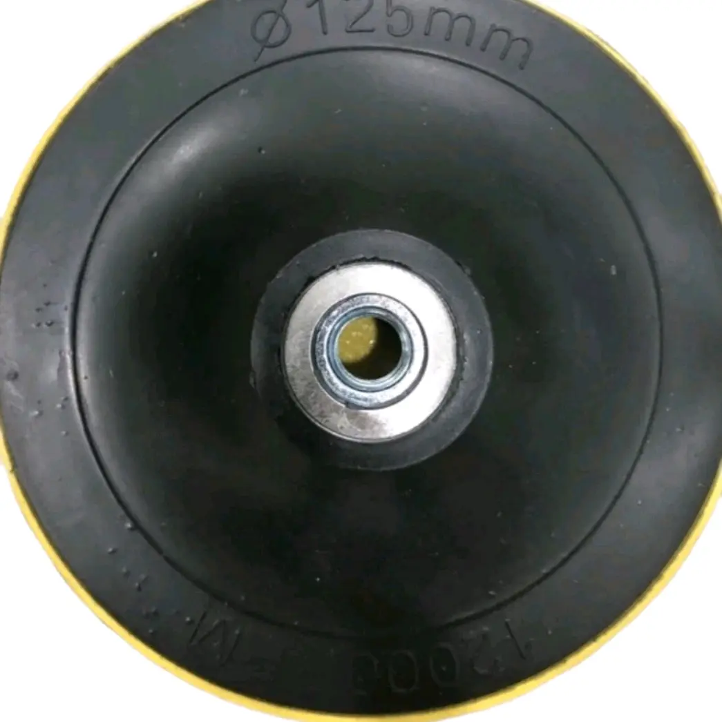 alat sanding tebal 5 inchi tatakan amplas velcro pad kuning hitam 5 inch tapak amplas