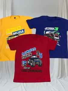 Paket Isi 3 Pcs Kaos Atasan Anak Motif Truck Usia 1-12 Tahun - Fashion