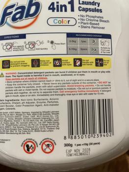 Product Review of Fab 4in1 Laundry Capsules 24 Pods / 30 Pods x 2 Tubs from S**2 0