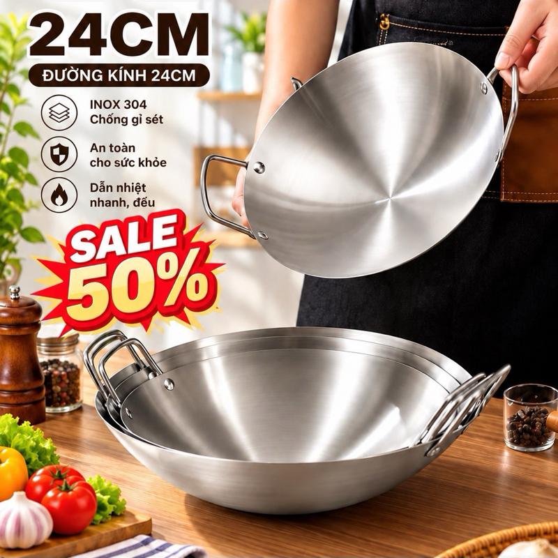 _Chảo Thép Sâu Lòng Size 24Cm Siêu Tiện Lợi