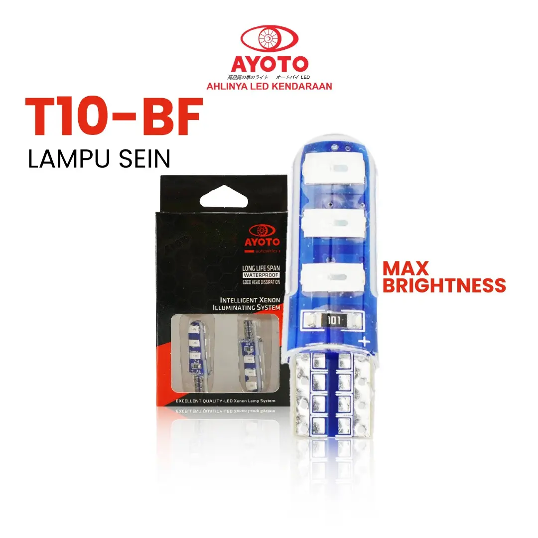( LIVE ) 2 PCS LAMPU SEIN T10 STROBO FLASH AYOTO 2W WAJIB ARUS DC PLUG N PLAY PUTIH UNTUK MOTOR MOBIL