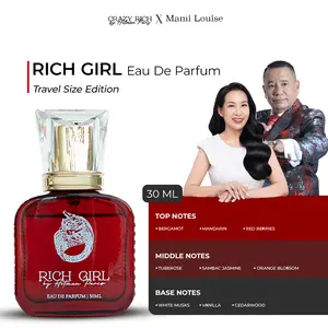 LIVE LOUISSE X HOTMAN PARIS Parfume Rich Girl By Hotman Paris ( For Women ) TRAVEL SIZE 30 ML   Wanita Red