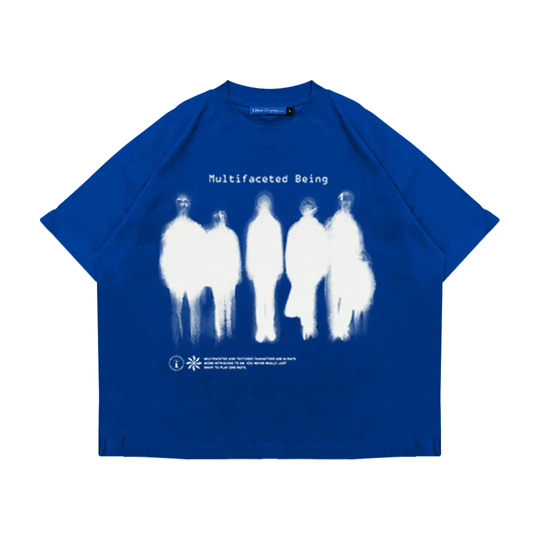 Oversize Boxy Tshirt Kaos Siluet Blue LIBRE