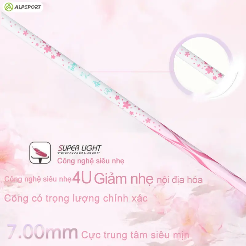 [Flash Sale]Vợt cầu lông, ALP TX 4U T600 trục nhanh phục hồi, cân bằng màu hồng nâng cao,Vợt cầu lông, tối đa 11kg, 100% nguyên bản, vật liệu carbon, thích hợp cho học sinh, tất cả các cấp, màu hồng, [Thanh Toán Khi Nhận Hàng] Sport Nam Cán Vợt 4