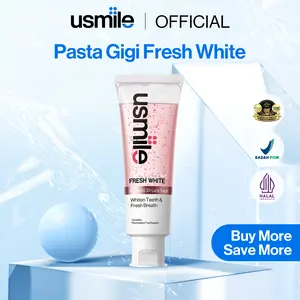 [Live] usmile Pasta Gigi Fresh White 110gr - Odol Parfum Terinspirasi Wangi Parfum Swiss | Menghilangkan Bau Mulut | Whitening Toothpaste | Membersihkan Noda Gigi | Nafas Segar | Pasta Gigi Whitening | Pemutih Gigi | Gigi Sensitif