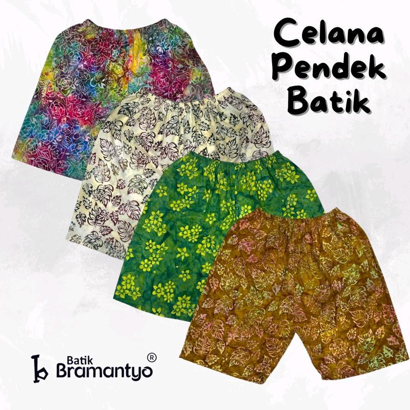 Bramantyo Store - Celana Pendek Dewasa Batik Solo Batik Cap Shorts Motif Santai 2