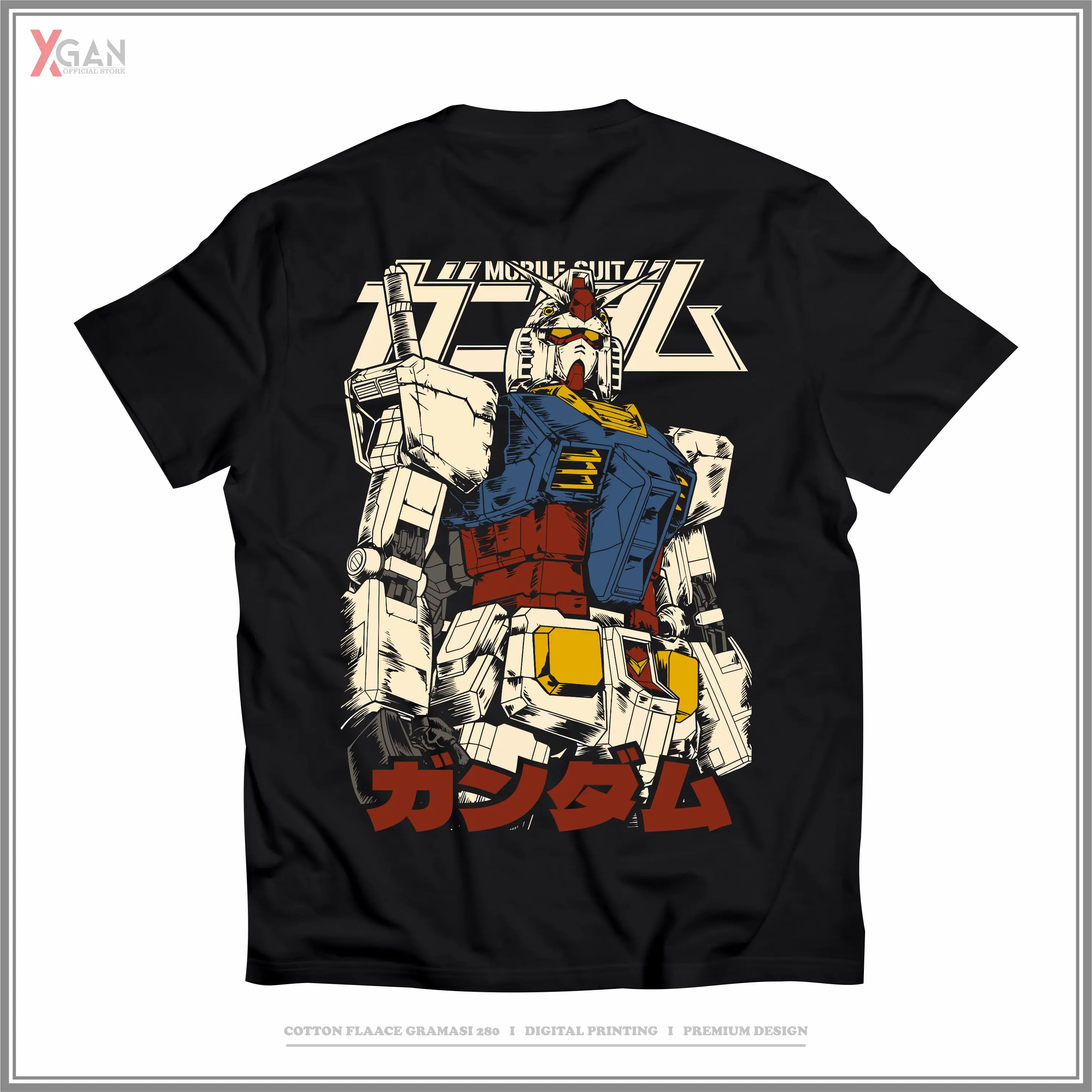 XGAN Series Baju GUNDAM GD01X Kaos Distro Anime katun 24s Jepang T-Shirt Sablon Anime Manga Premium Combed  Lokal Nyaman Lembut Soft  Standar Printing Keren