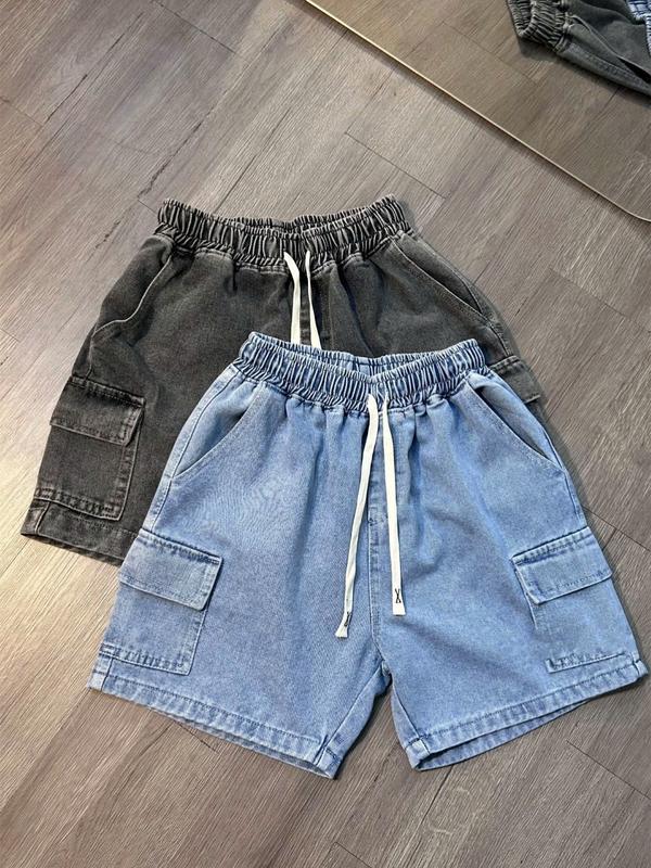 Quần jean Túi hộp Nam Nữ From Dáng Hàn Quốc Trẻ Trung Basic Box Short  Menswear Có Túi