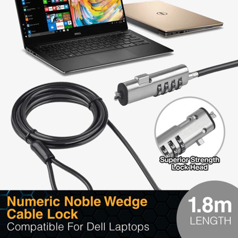 1.8m Numeric/Key Wedge Compatible Notebook Security Lock.Compatible ...