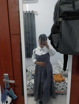 Product Review of FADFAD[ready stock] Gaun Wanita Motif Bergaris Rok Panjang Berkerah Lengan Panjang Gaya Kasual from ***🌹 0