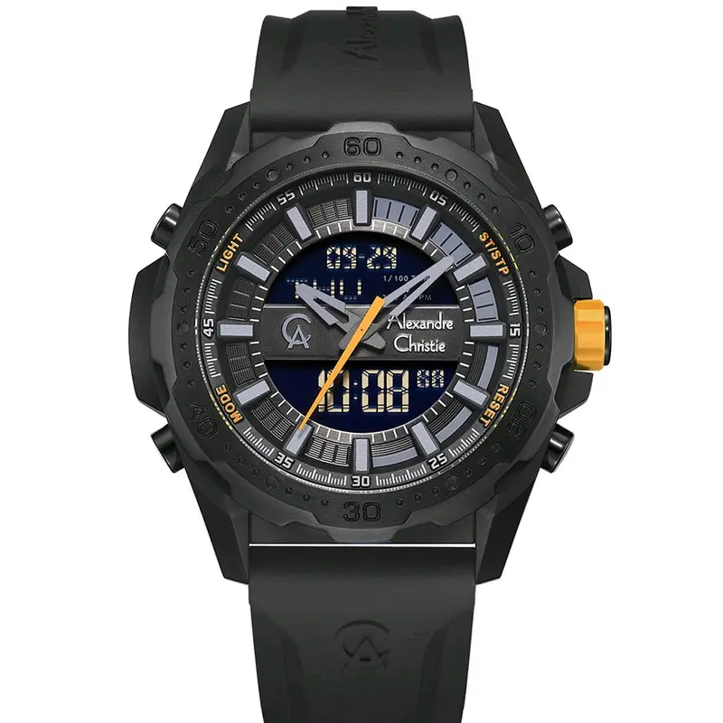 AC 9370 Jam Tangan Pria Alexandre Christie 9370 Rubber Digital Cowok Watches 5