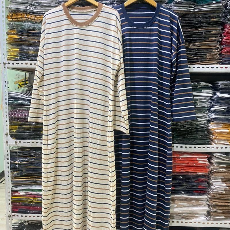 Daily Dress Stripe & Simple Dress Cream Navy 1