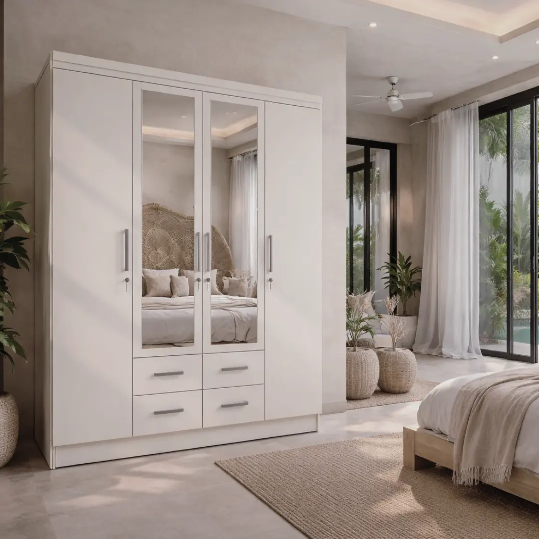 Harvest Furniture Lemari Pakaian 4 pintu murah modern minimalis